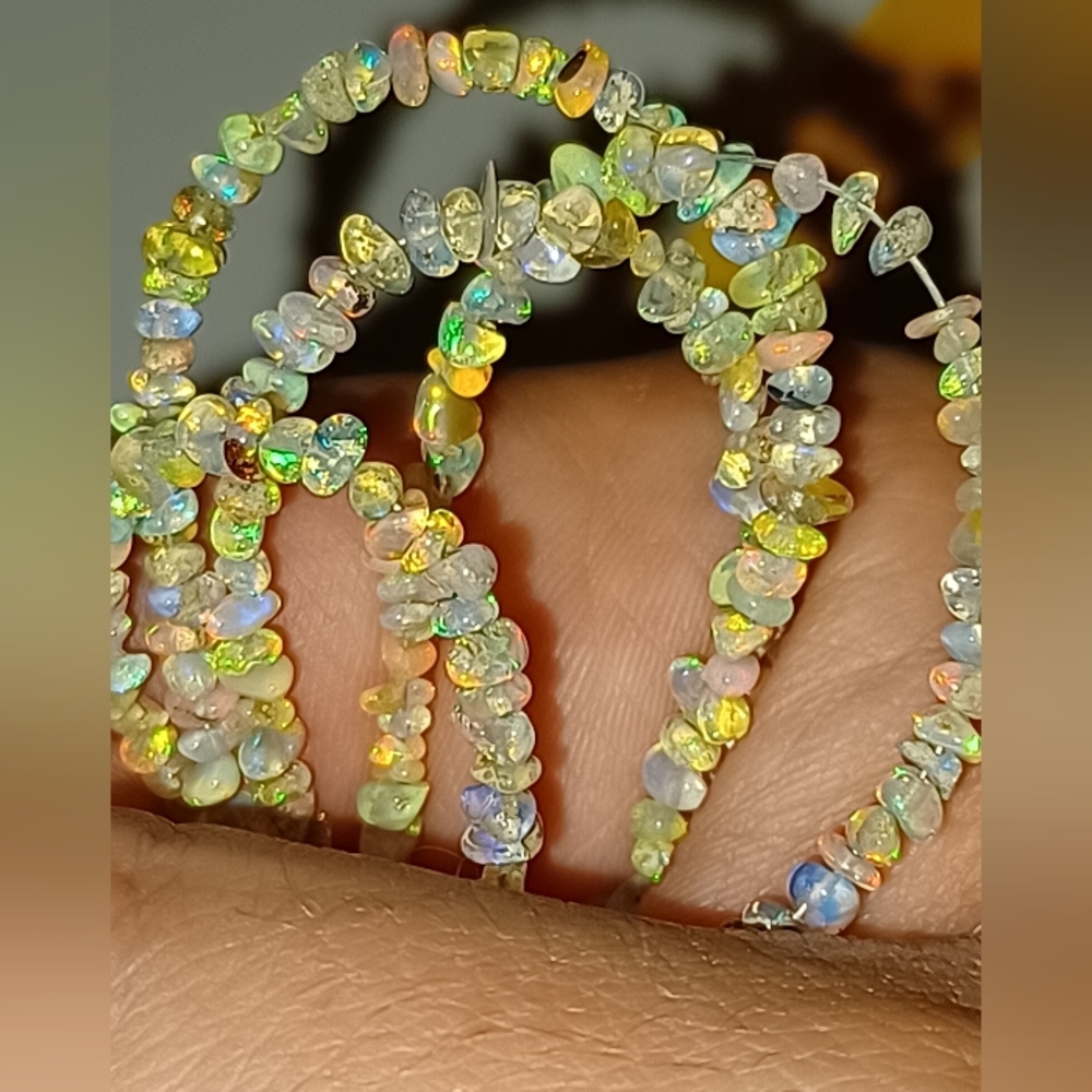25pcs Ethiopian Fire Opal Genuine Pre drilled beads